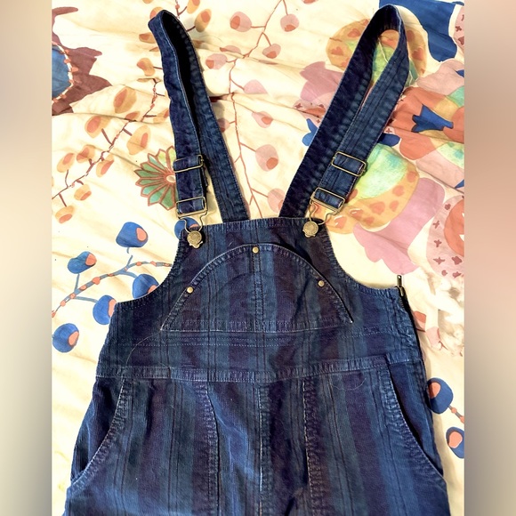 Anthropologie Pilcro Navy Blue Striped Corduroy Overalls size 25 - Picture 5 of 16